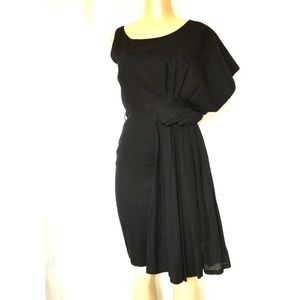 Cher Michel Klein Black Dress Asymmetric Sleeveles